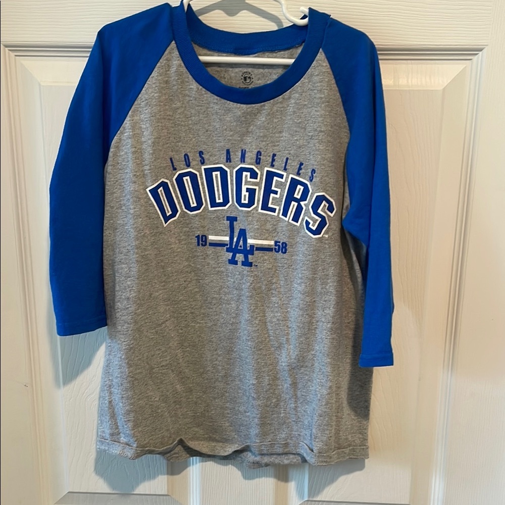 Los Angeles Dodgers Kids Raglan Shirt - Blue & Gray